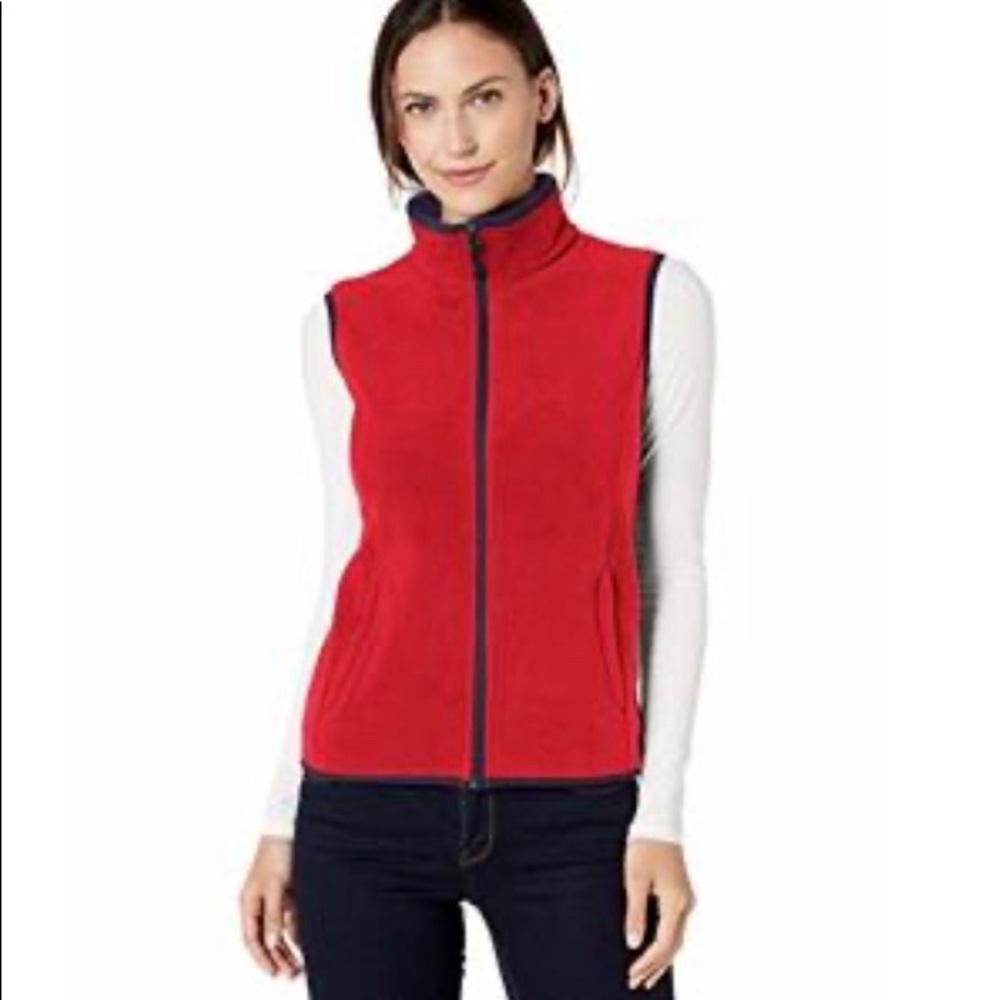 Carolyn Taylor Red Full-Zip Fleece Vest Size L NWOT - Picture 2 of 10